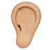 👂🏼 ear: medium-light skin tone display on Apple